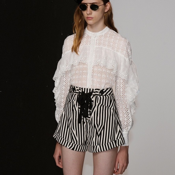 self-portrait Floral Organza Eyelet Lace Blouse - Picture 1 of 8